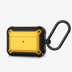 Heavy Duty Shockproof Armor Hybrid Protective Case Cover for Apple Airpod 3 (2021) (Black Yellow)
